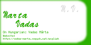 marta vadas business card